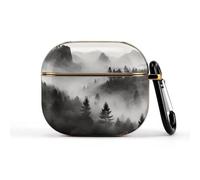 for Foggy Mountains Forest Wireless Earbuds 3 Case Cover Protective Accessories Skin with Keychain Compatible with 3rd Generation 2021 Supports Wireless Charging Front LED Visible