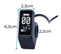 For For Bafang SW102 Mini Display for Electric Bikes, Compatible with BBS01/BBS02 Motors, Offers Comprehensive Speed and Distance Readings in One Unit