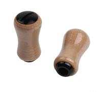 for For DAIWA For TATULA 3A baitcasting reel knob assembly with real cork and aluminum alloy base compatible with Alphas drum type handles (2pcs black)
