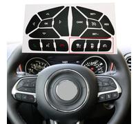 for For jeep For Renegade 2013-2023 model and For Compass 2017-2021 model Steering Wheel Button Repair Sticker with White Text on Black (Type B)