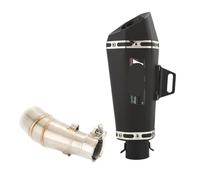 For For N-ja 300 Z300 2013-2018 For Z250 N-ja 250 2013-2016 Exhaust Tips Middle Pipe Motorcycle Exhaust Exhaust Muffler Pipe(Black-A)