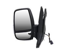 For For Transit MK8 V363 2013-2022 Side Mirror Assembly Euro Short Model Manual Leather Grain Black 2 Wire Rearview Mirror Assembly(1pc left)