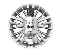 For Ford Alloy Wheel Sparkle Silver Touch Up Paint Curb Scratch Chip Repair Kit - Durable Paint Pen Edge, Fiesta, Focus, KA, Eco-Sport, Kuga, C-Max, Transit Custom (Touch Up Paint, Lacquer + Primer)