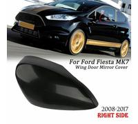 For Ford Fiesta 2011-2017 Rear View Mirror Cover Cap - Glossy Black, Direct Replacement for Passenger-Side Right Mirror with Signal Lamp, Plastic Trim Moulding (Fits Models S/SE/SEL/SES/ST)