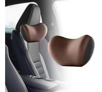 For Ford Fiesta Focus ST-Line C-MAX S-MAX Ergonomic Car Seat Headrest Lumbar Cushion for Back Pain Relief Grey-Lumbar Cushion(Headrest/Brown)