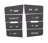 For Ford Focus 2008-2010 Steering Wheel Control Button Repair Decal Sticker Trim In Black High Grade Vinyl With White Lettering For Interior Switches And Controls Replacement