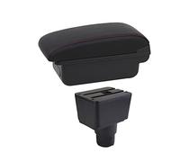 For Ford For EcoSport 2018 2019 2020 2021 Armrest Car Armrest Box Interior Details Retrofit Center Storage Box Console (Color : Red, Size : C1)