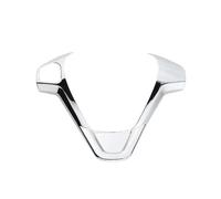 For Ford For Fiesta MK7 2009-2017 Ecosport 2012-2017 ABS Car Steering Wheel Panel Decoration Cover Trim Stickers Accessories UOEMCRTB(1hole glossy silver)