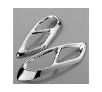 For Ford For Mondeo For Fusion Sedan 2014-2016 Tail Throat Car Styling Stainless Steel Dual Exhaust Pipe Hood Cover Trim C757(Silver)