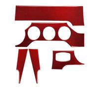 for Ford for Mustang GT 2015-2021 Interior Car Dashboard Panel Cover Trim Sticker Decal Decoration Frame IENQBVL(Red Carbon Fiber)