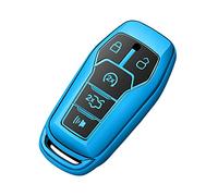 for Ford Key Fob Cover Premium Soft Full Protection Case Shell Compatible with 2013-2016 Fusion 2015-2017 Mustang F-150 Explorer(Blue) Protect key