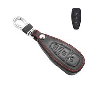 For Ford Mondeo Focus 3 MK3 ST Kuga Fiesta Escape Ecosport Titanium B-Max Grand C-Max S-Max Galaxy 5buttons Leather Keyless Entry Remote Control Smart Key Fob Cover Pouch Bag Jacket Case Protector She