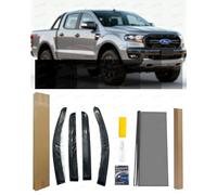 For Ford Ranger Double Cab 2012-2022 | Wind Deflectors & Multi-Use Window Tint Film Kit | 10 Metre VLT 50% Other Options for Car, Home & Office | Rain Guards & Privacy Glass Protector w Tools