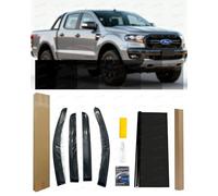 For Ford Ranger Double Cab 2012-2022 | Wind Deflectors & Multi-Use Window Tint Film Kit | 3 Metre VLT 15% Other Options for Car, Home & Office | Rain Guards & Privacy Glass Protector w Tools