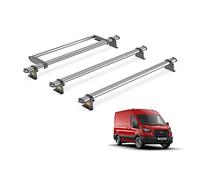 Van Guard Trade Roof Rack for Ford Transit MK8 (2014+) 3 Steel Roof Bars & Rear Ladder Roller [Only Suitable for Long Wheelbase, Medium Roof (L3H2) Models] - UltiBar Trade - SB310-3/VGR-06