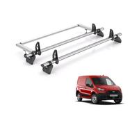 For Ford Transit Connect 2013-23 Roof Rack Rhino Kamm Fleet 2 Bars + Roller | Only fits L1 Short Wheelbase with Barn Doors, 2x Steel Roof Bars With Ladder Roller [TA2FL/BR23]