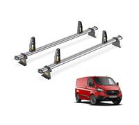 For Ford Transit Custom 2013-2023 Roof Rack 2x Bars & Roller & Loadstops | Only fits L1 Short / L2 Long Wheelbase with H1 Standard Roof, Van Guard, Steel Roof Bars with ladder roller and loadstops