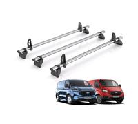 For Ford Transit Custom 2013-2023 Roof Rack Rhino Kammbar Fleet 3 Bars | Only fits H2 High Roof Height with Barn Doors, 3x Steel Roof Bars [TB3HFL]