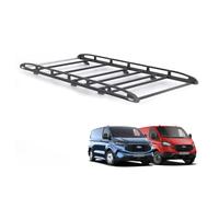 Rhino Black Roof Rack for Ford Transit Custom 2013-2024 Van (Only Suitable for High (H2) Roof with Long (L2)) Heavy Duty KammRack Black with Integrated Ladder Roller (B620)