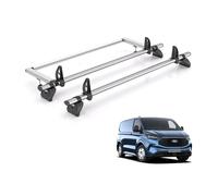 For Ford Transit Custom 2023+ Roof Rack Rhino Kammbar Fleet 2 Bars + Roller | Only fits models with Barn Doors, 2x Steel Roof Bars With Ladder Roller [TB2FL/BR25]