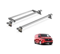 For Ford Transit Custom 2023+ Roof Rack 2x Bars & Roller UltiBar Trade | Only fits L1 Short Wheelbase with Barn Doors models, Van Guard, Heavy Duty Steel Roof Bars with ladder roller