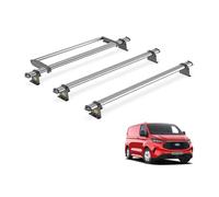 For Ford Transit Custom 2023+ Roof Rack 3x Bars & Roller UltiBar Trade | Only fits L2 Long Wheelbase with Barn Doors models, Van Guard, Heavy Duty Steel Roof Bars with ladder roller