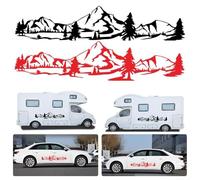 For Forest Vinyl Graphic Kit with 78 inch Mountain Scene Tree Decal for RV Sticker Use on Vehicles and Campers (Black-100CM/39 inch)