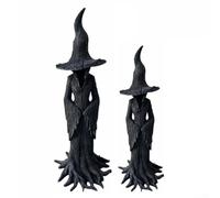 For Forest Witch Resin Statue Hand Painted Gothic Themed Home Decor For Halloween And Witchcraft Displays(Large + Small)