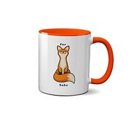 for Fox Sake Mug - Funny Animal Swear Joke Novelty Gift Idea Tea Coffee Novelty Heavy Duty Handle Dino Coated Dishwasher/Microwave Safe Sublimation Ceramic (Orange Handle)