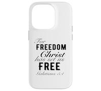 For Freedom Christ Has Set Us Free Galatians 5:1 Christian Case for iPhone 14 Pro