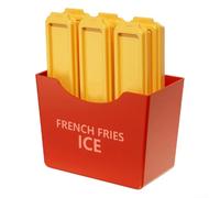for French Fry Ice Cube Trays 6Pcs Silicone Moulds Large Rectangle Shape Easy Release Stackable with Lid for Whiskey Cocktails Party Bar Home Freezer Storage Red Yellow