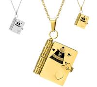 For Friends - I would fight a bear for you Book Necklace, To My Bestie Hummingwings Book Necklace, Personalized Engraved Friendship Best Friends Necklaces, Friendship Jewelry for Women (Gold)