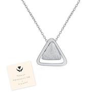 For Friends-Triangle Pendant Necklace, Thank You for Being My Badass Tribe Friendship Necklace, Minimalist Geometric Pendants, Trendy Necklaces Gift for Best Friend (Silver)