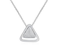 For Friends-Triangle Pendant Necklace, Thank You for Being My Badass Tribe Friendship Necklace, Trendy Gift for Best Friend (Silver)
