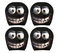 For Front Seat Car Headrest Covers with Lighthearted Cartoon Eye Design to Headrest Integrity and Reinforce Personalized Cabin Vibe (4)