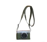 For Fuji XE5 Camera Half-Case in PU Leather with Structural Integrity for Drop Resistance and Shoulder Strap for Convenient Handling (Green)