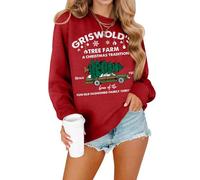 For G and PL Christmas Women's Long Sleeve Graphic Sweatshirt, Griswold Christmas, Large