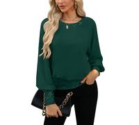 For G and PL Lady Dressy Long Sleeve Shirt Christmas Wedding Cocktail Sequin Sparkly Party Evening Formal Elegant Glitter Green XL