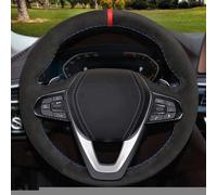 For G20 G21 G30 G31 G32 X3 X5 G05 X7 G07 G01 X4 G02 Z4 G29 DIY Black Genuine Leather Suede Car Steering Wheel Cover Auto Accessories Styling(Style 2)