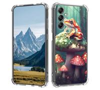 for Galaxy A14-5G Phone Case, for Samsung Galaxy A14-5G Clear Case,Slim Transparent Flexible TPU Durable Shockproof Anti-Scratch Anti-Fall Phone Cover,Mushroom and Frog Forest