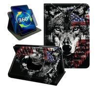 for Galaxy Tab A 8.0" Case 2019 Wolf American Flag Stand Cover
