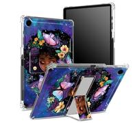 for Galaxy Tab A8 10.5" 2022 Model (SM-X200/X205/X207) Case with Pen Holder, Transparent Back with Pretty Girl Galaxy, Corner Protection Shockproof Cover with Hard Kickstand