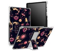 for Galaxy Tab A8 10.5" 2022 Model (SM-X200/X205/X207) Case with Pen Holder, Transparent Back with Witchy Gothic Moon Sun, Corner Protection Shockproof Cover with Hard Kickstand