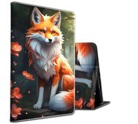 for Galaxy Tab S10 Ultra/ S9 Ultra/ S8 Ultra Tablet Case 14.6" PU Leather Shockproof Stand Protective Cover with Auto Sleep/Wake for Samsung Tab S10 Ultra/ S9 Ultra,Cute Fox