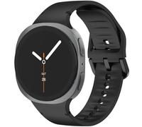 For Galaxy Watch 8 Bands 40mm 44mm Classic 46mm,No Gap Silicone Sport Bands Strap Compatible with Samsung Galaxy Watch 8 and 8 Classic 40mm 44mm 46mm Band (Black, S/M)