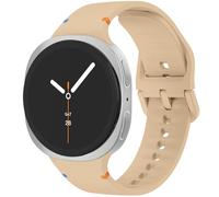 For Galaxy Watch 8 Bands 40mm 44mm Classic 46mm,No Gap Silicone Sport Bands Strap Compatible with Samsung Galaxy Watch 8 and 8 Classic 40mm 44mm 46mm Band (Apricot, M/L)