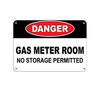 For Garage Danger Gas Meter Room No Storage Permitted Funny Warning Decalvinylsafety Sign Label Decalself Adhesive Funny Vintage Metal Sign Poster 8X12 Inches