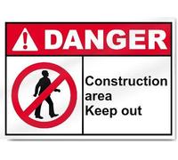 For Garage Engineer Grade Reflective-Construction Area Keep Out Danger Decor Kitchen Man Cave Unique Home Funny Vintage Metal Sign Poster 8X12 Inches