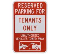 For Garage Engineer Grade Reflective Rerved Parking For Tenant Vehicl Towed With Graphicred On White Funnyfor Home Decor Funny Vintage Metal Sign Poster 8X12 Inches