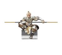 For Garden Family Room Abstract Ornaments Figurines Art Gift Statue Figure Monkey Statue Monkey Aquarium Decor Sun Car Decoration Crystal Ornament Set (B, A)